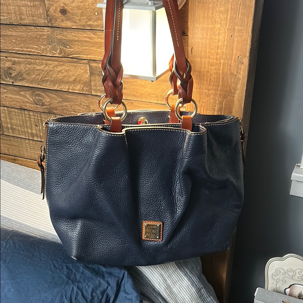 Dooney & Bourke Navy Leather Tote Bag